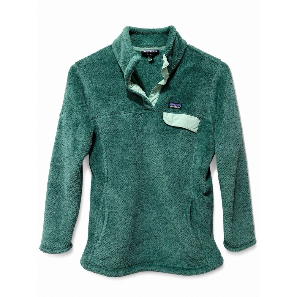 Patagonia Kids XL 14-16 Polartec Thermal Pro Fleece Snap Pullover Teal